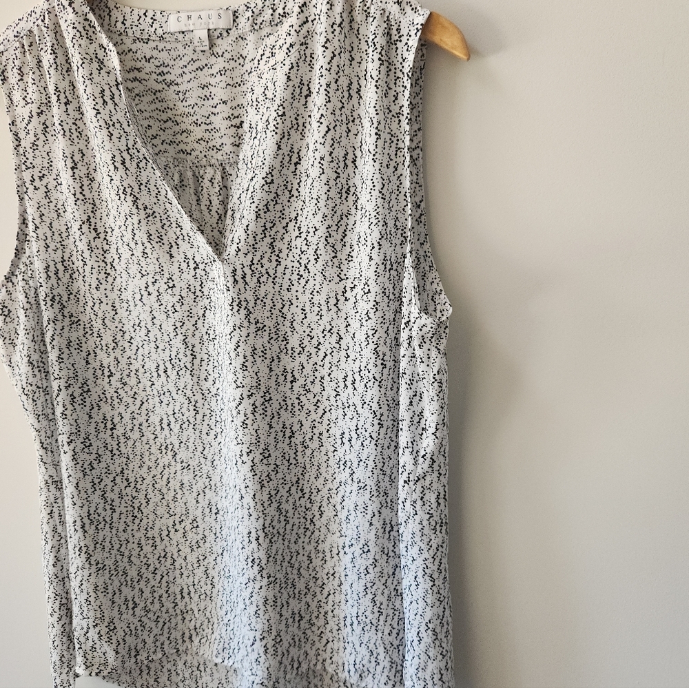 🔥 SOLD 🔥Chaus New York Sleeveless Speckled V Neck Tank Top Size Large - Picture 4 of 9